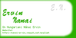 ervin nanai business card